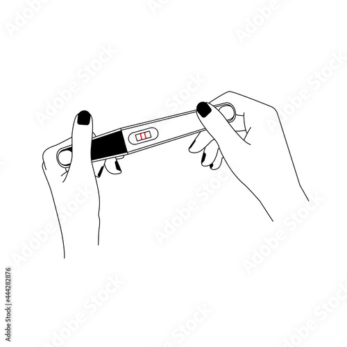 Pregnancy test with two stripes, vector illustration