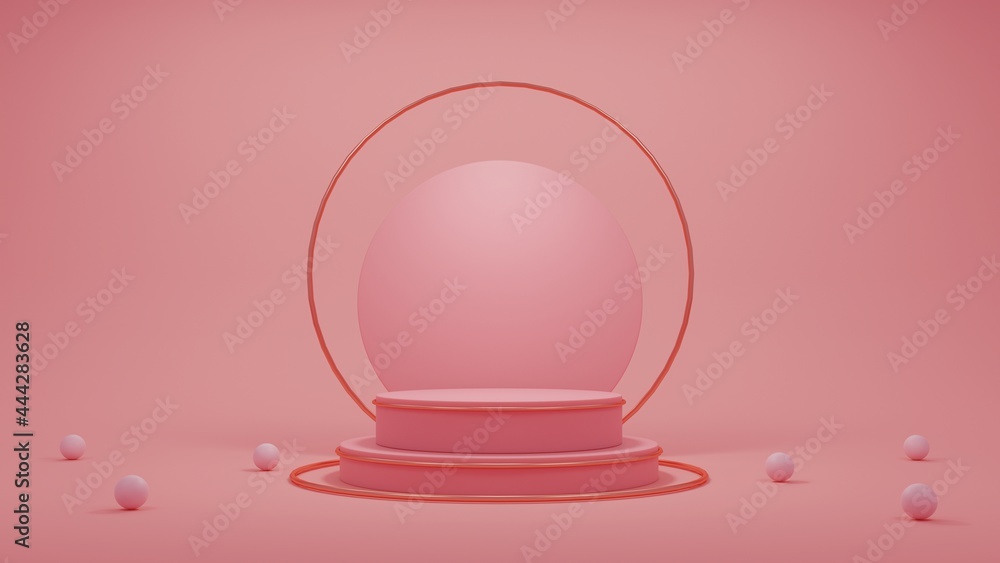 3D Rendering concept of pink podium. Valentines day and mother's day concept. 3D Render. illustration. Minimal product stand, display, exhibition on pink background for commercial design. 3D Rendering concept of pink podium. Valentines day and mother's day concept. 3D Render. illustration. Minimal product stand, display, exhibition on pink background for commercial design.