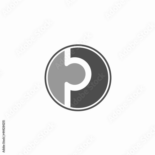 Fototapeta Naklejka Na Ścianę i Meble -  logo creative puzzle letter p