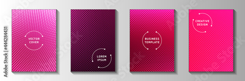 Minimalist dot faded screen tone cover templates vector kit. Medical poster perforated screen tone
