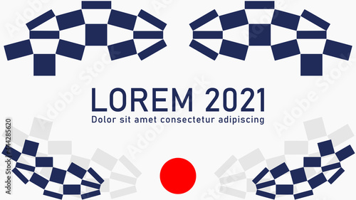 Square abstract template for presentations. top and bottom pattern.