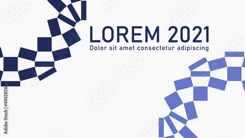 Square abstract template for presentations. Two colors.