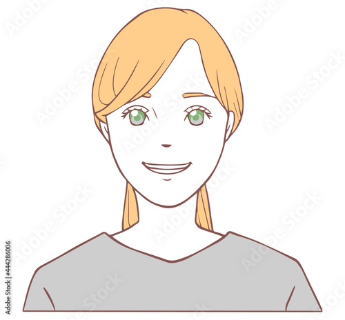 あいうべ体操をする女性「い」シンプル
