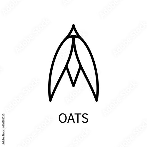 Line Icon Oat In A Simple Style. Vector sign in a simple style isolated on a white background. Original size 64x64 pixels.