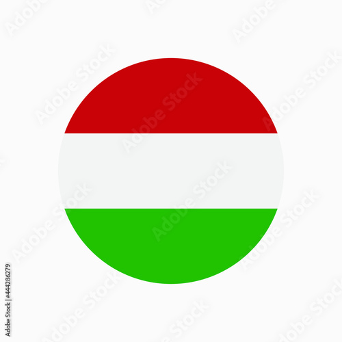Round Hungarian flag vector icon isolated on white background. The flag of Hungary in a circle.