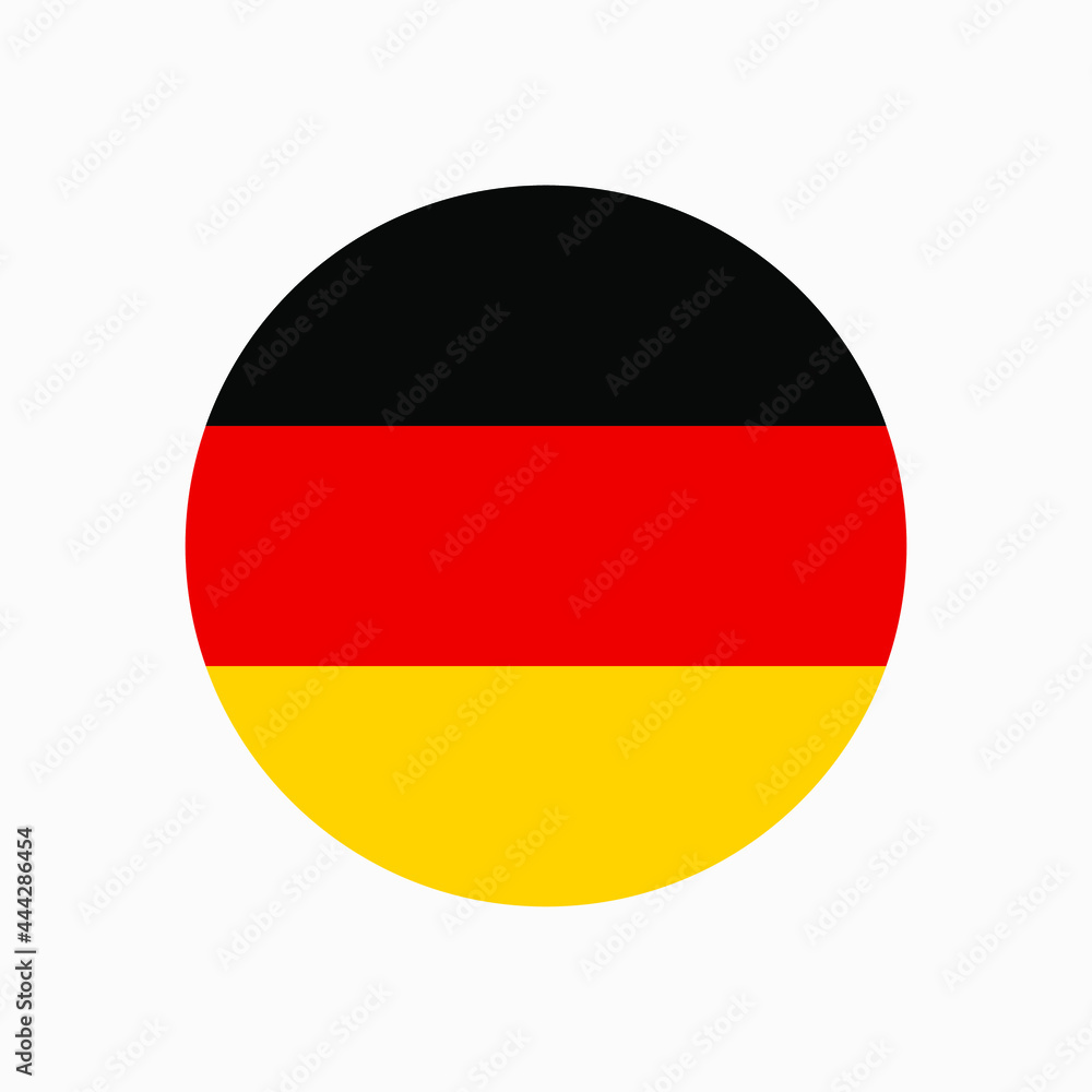 Round german flag vector icon isolated on white background. The flag of