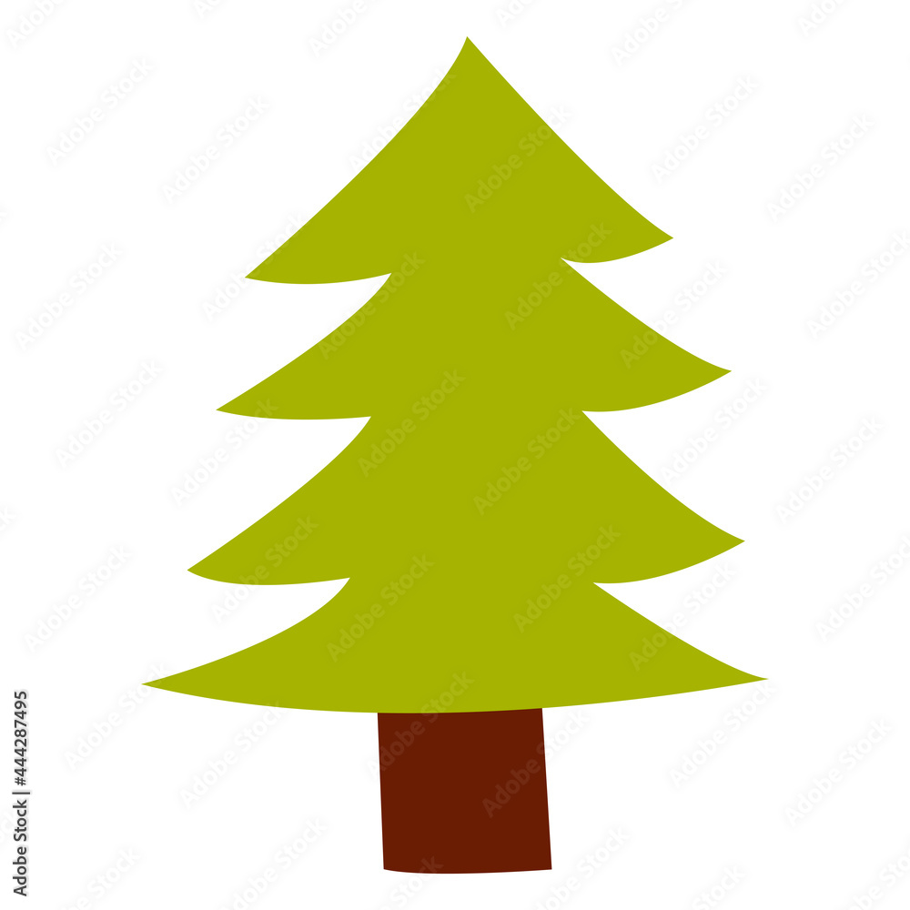 Vector illustration of Christmas tree in cartoon flat childish style Vector illustration of Christmas tree in cartoon flat childish style