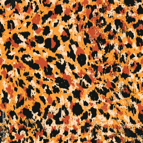 Abstract Splatted Leopard skin texture vector seamless pattern
