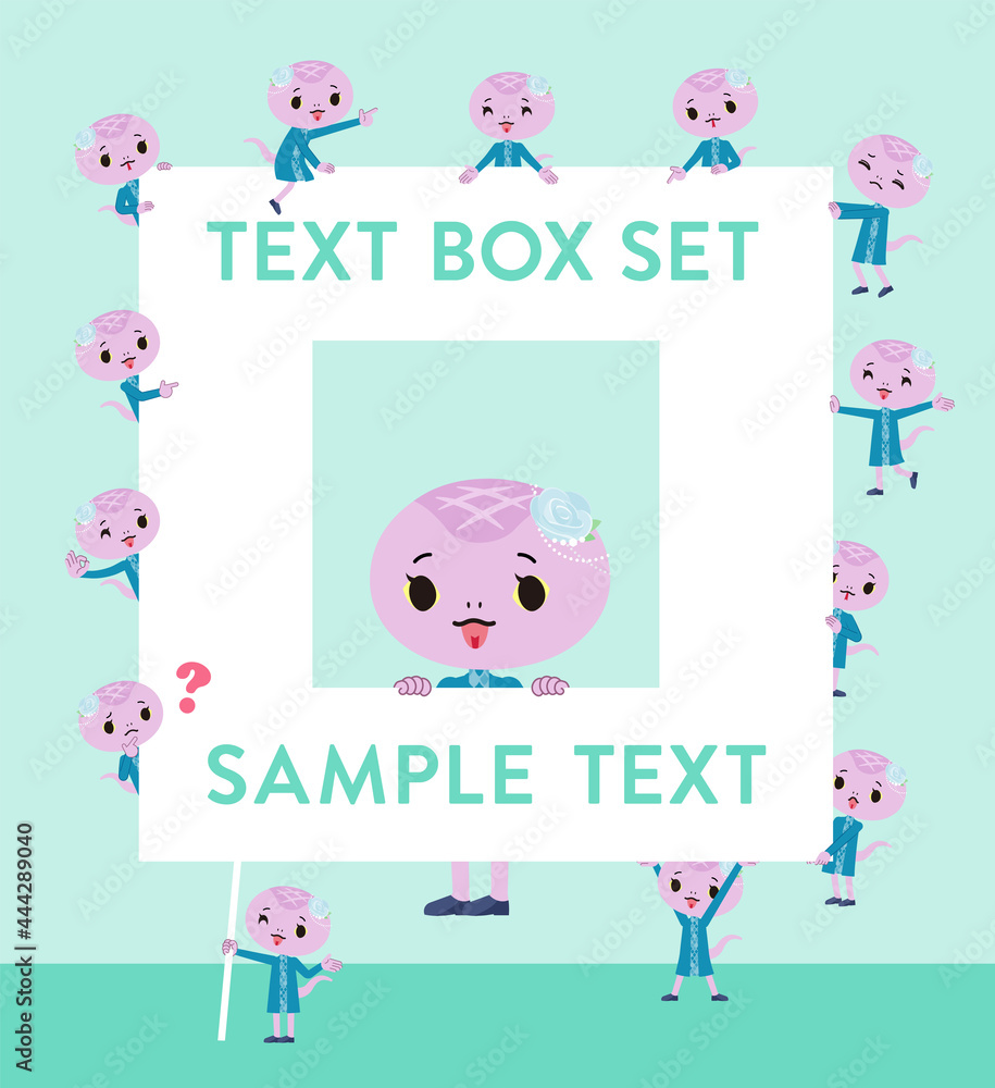 メッセージボードを持つヘビの女の子のセット