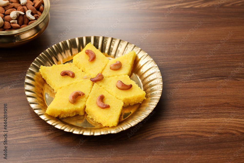 Rava kesari , Kesari bath , sheera or suji halwa Indian sweet food