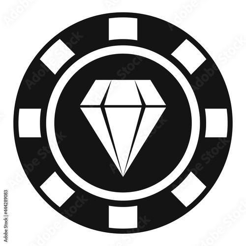 Diamond token icon simple vector. Badge quality