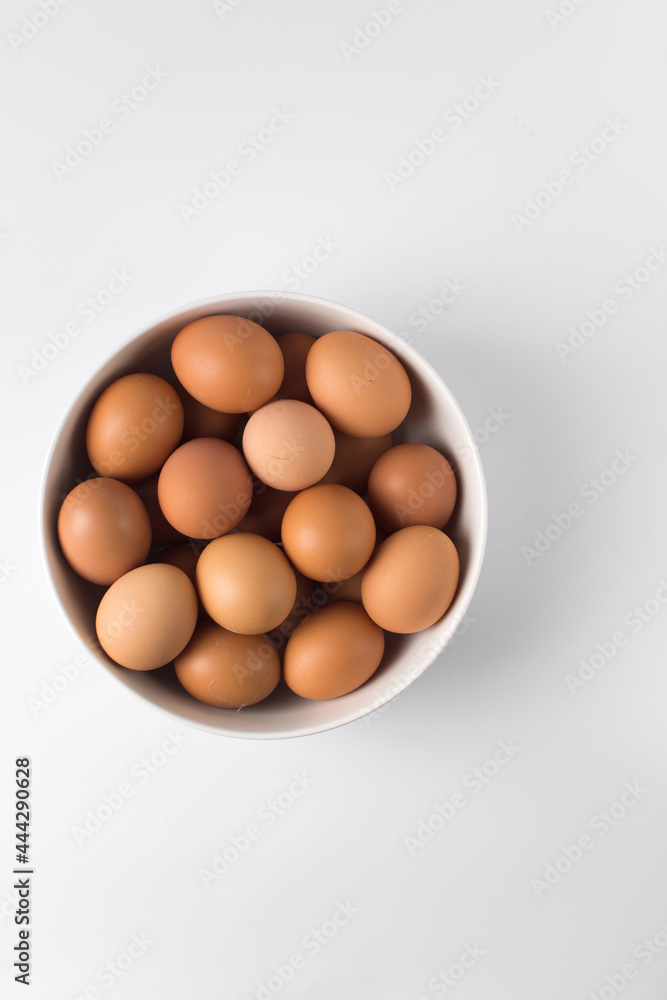 Eggs in a white ceramic bowl Eggs in a white ceramic bowl