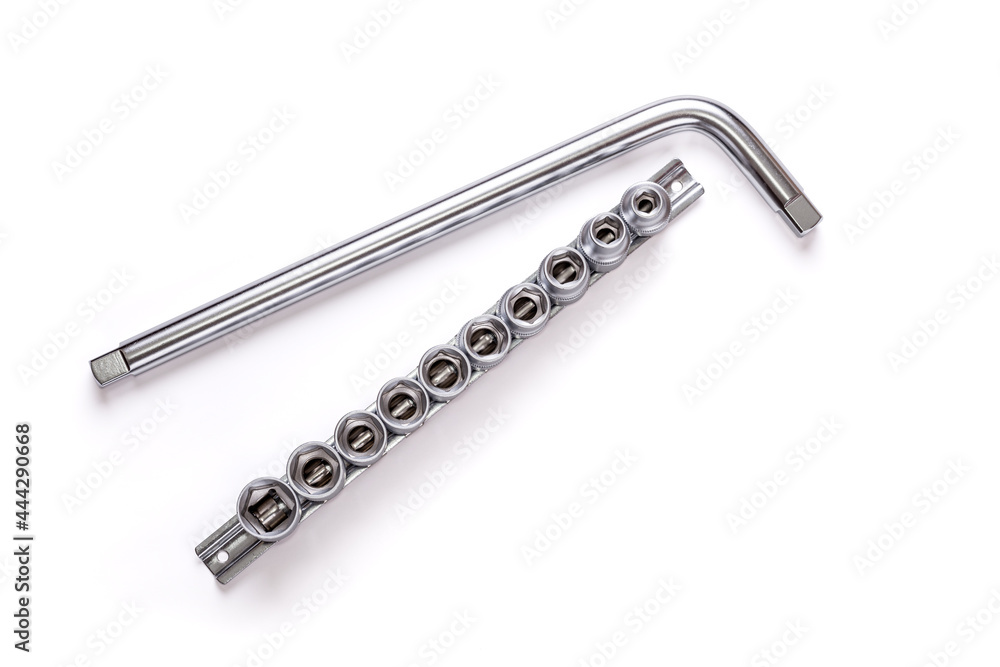 Set of socket wrenches set isolated on white background
Set of socket wrenches set isolated on white background