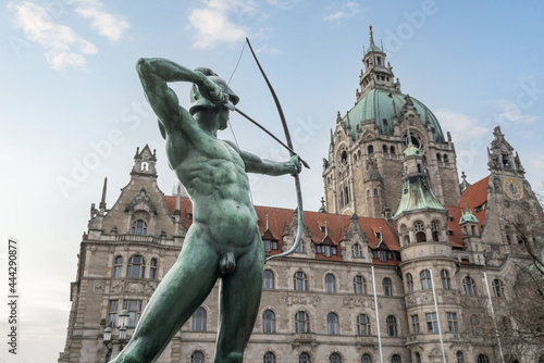 Archer sculpture in front of Hanover New Town Hall - Hanover, Germany photo