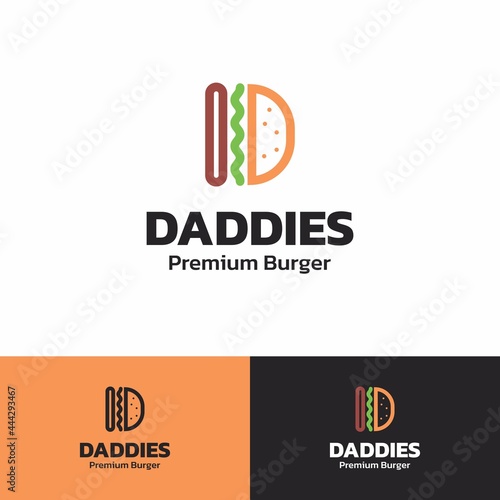 Letter D logo icon. Burger vector logo template
