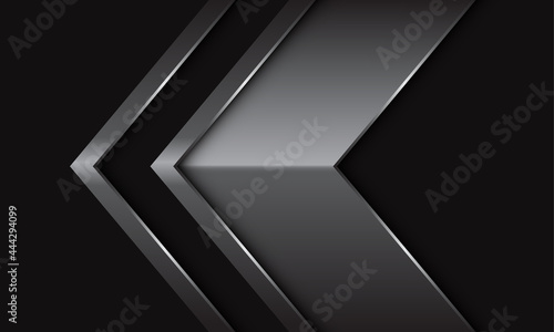 Abstract silver arrow direction on dark grey design modern luxury futuristic background vector illustration.