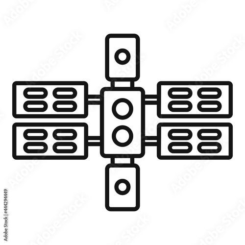 Panel space station icon outline vector. Satellite spaceship