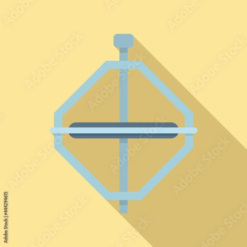 Steel gyroscope icon flat vector. Sensor stand