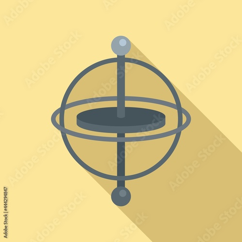 Gyro momentum icon flat vector. Accelerometer gyroscope