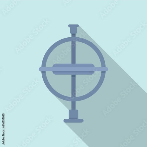 Aviation gyroscope icon flat vector. Accelerometer sensor