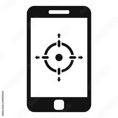 Smartphone gyroscope icon simple vector. Phone accelerometer photo
