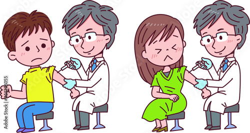 注射を打つ人々