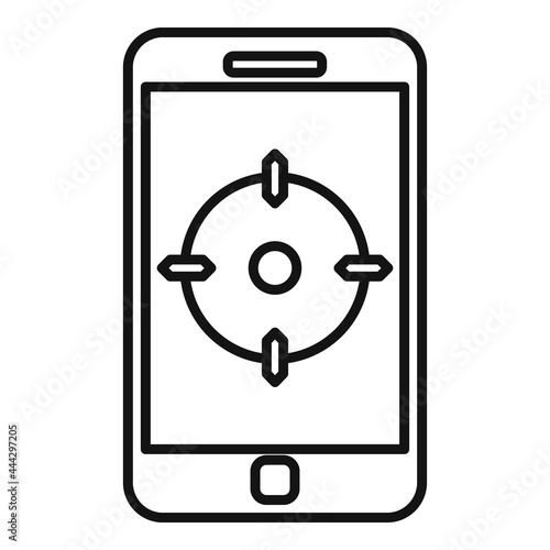 Smartphone gyroscope icon outline vector. Phone accelerometer
