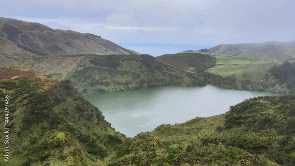 Aerial view on Flores Island in the Azores Aerial view on Flores Island in the Azores