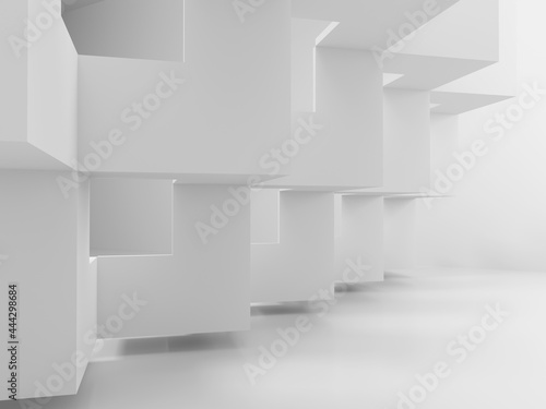 Abstract white interior background, 3d render