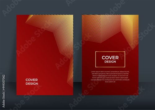 Abstract red grey gold arrow metallic direction luxury overlap design modern futuristic background vector illustration. Designed for cover, brochure, flyer, booklet, banner, poster, card, invitation