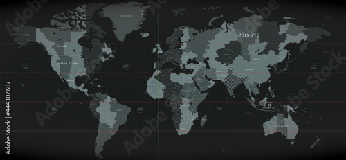 Dark themed World Map