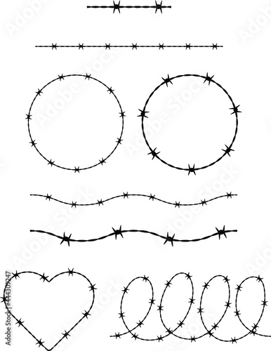 Barbed Wire Graphic clipart Set
