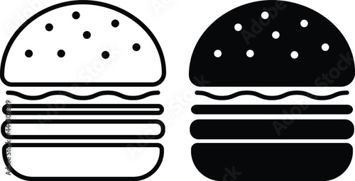 Simple Burger Icon Clipart Set