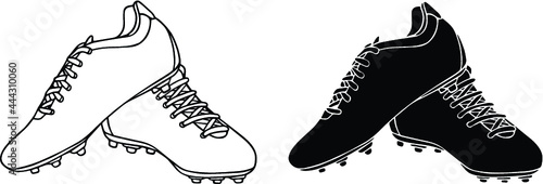Soccer Cleat Outline & Silhouette Clipart Set