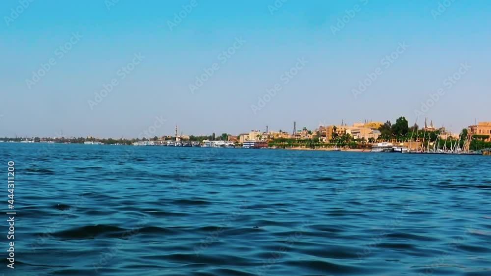 View over river Nile near Luxor during sunny spring day. View over river Nile near Luxor during sunny spring day.