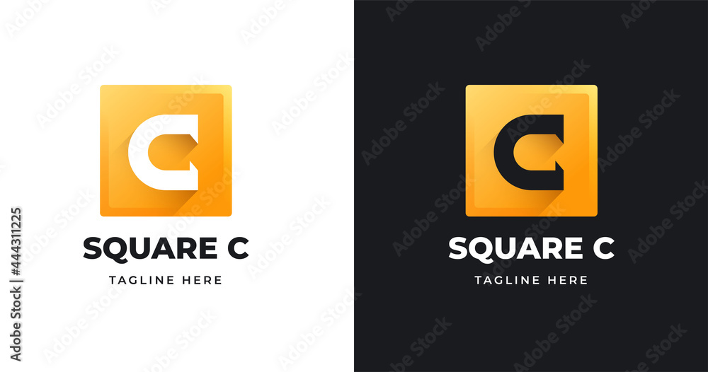 Letter C logo design template with square shape style Letter C logo design template with square shape style