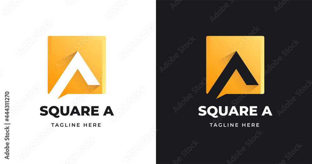 Letter initial A logo design template with square shape style Letter initial A logo design template with square shape style