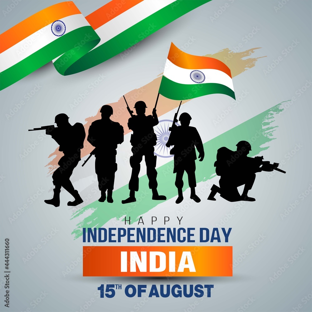 happy independence day. vector illustration of Indian army with ...