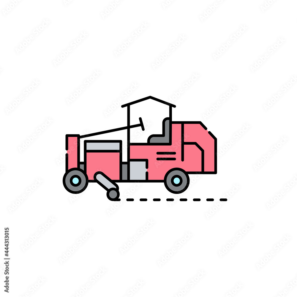 Fototapeta premium Road marking sign olor line icon. Road construction.