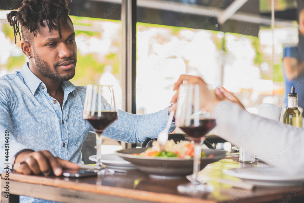 Couple having a date at a restaurant. Couple having a date at a restaurant.