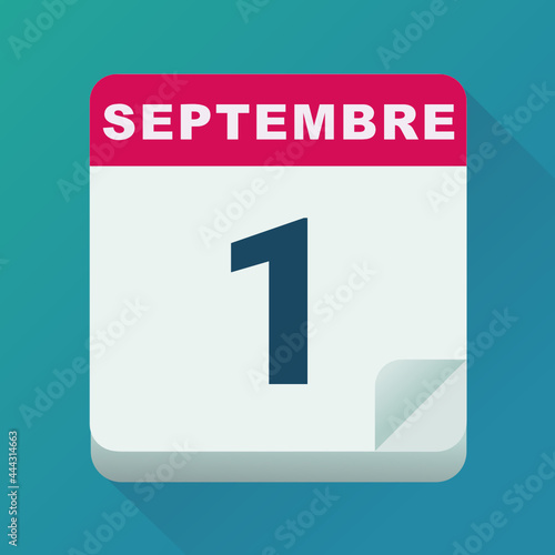 Calendrier 1er septembre (flat design)