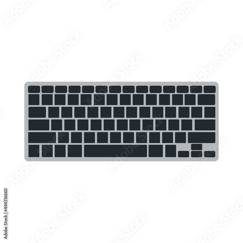 Computer keyboard technology vector illustration equipment with key and button. Office computer keyboard device tool PC. Electronic modern object keypad isolated white icon. Hardware black type board