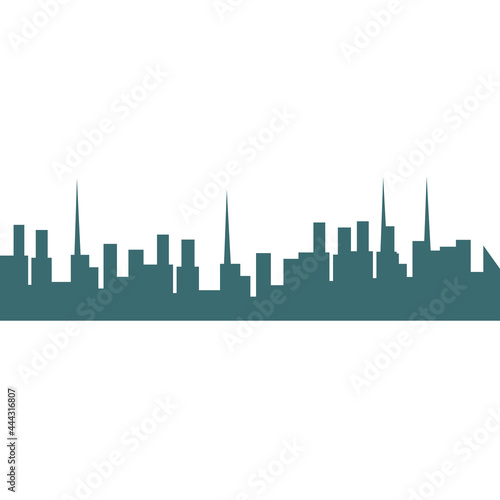 City skyline silhouette building vector illustration architecture. Cityscape skyline skyscraper tower landscape city. Urban downtown panorama america landmark. Town exterior horizontal metropolis