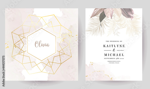 Luxurious beige and blush trendy vector design square frames