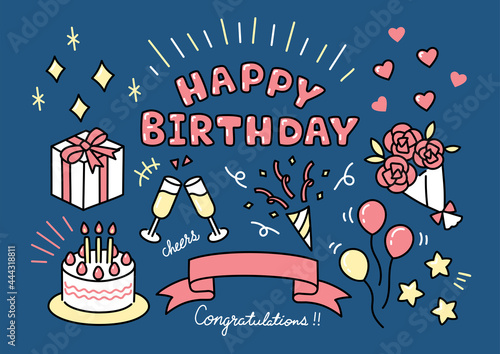 誕生日のイラスト素材セット