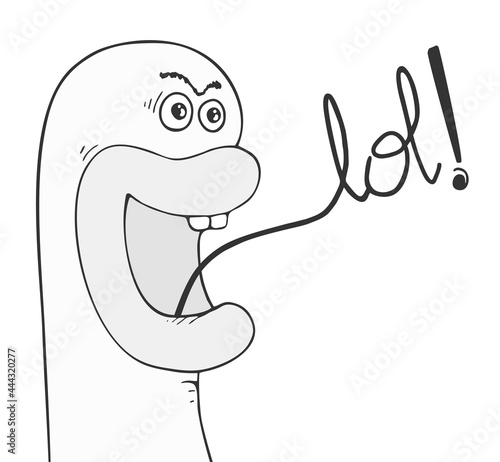 Funny face and lol message