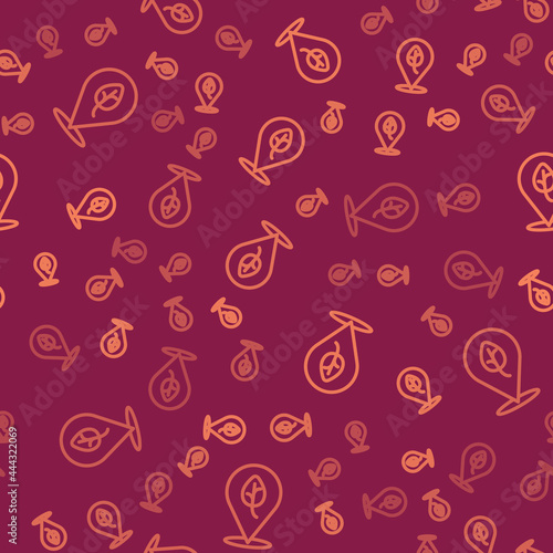 Brown line Vegan food diet icon isolated Brown line background. Organic, bio, eco symbol. Vegan, no meat, lactose free, healthy, fresh and nonviolent food. Vector