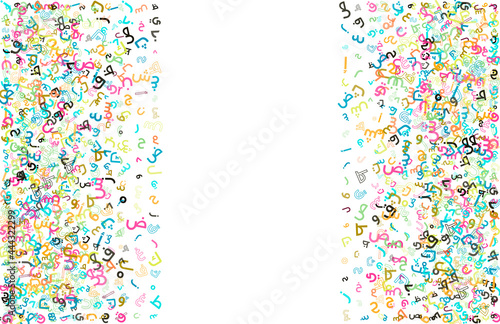 Colorful vector background made from Arabic alphabets, letters or characters in flat style.