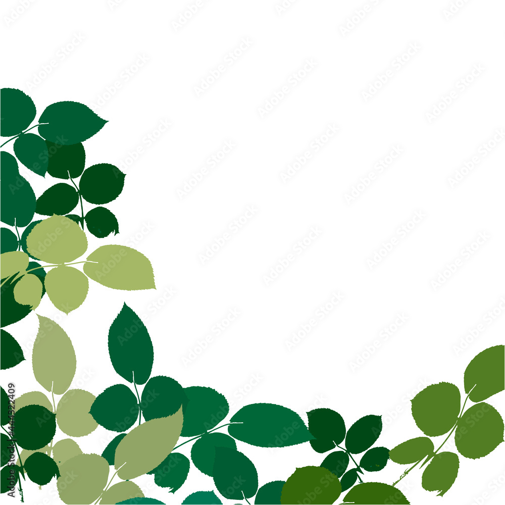 green foliage frame vector illustration