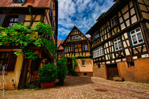 Obraz na płótnie View of the old village of Gengenbach with its old houses in the Black Forest in Germany w salonie